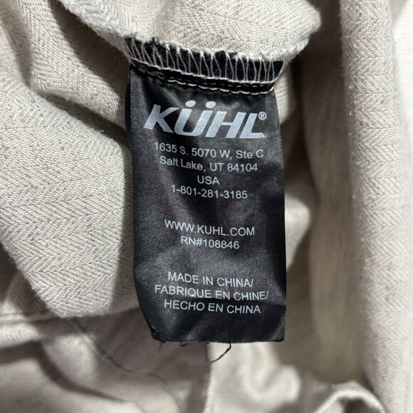 Kuhl Shirt Mens Large Gray Shiftr Granite Long Sleeve Button Up Linen Blend - Picture 7 of 14